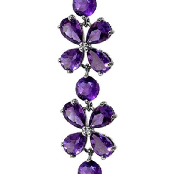 14K. SOLID GOLD BRACELETS WITH NATURAL AMETHYSTS
